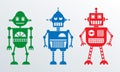 Robots icon set. Colorful robot collection. Vector illustration Royalty Free Stock Photo